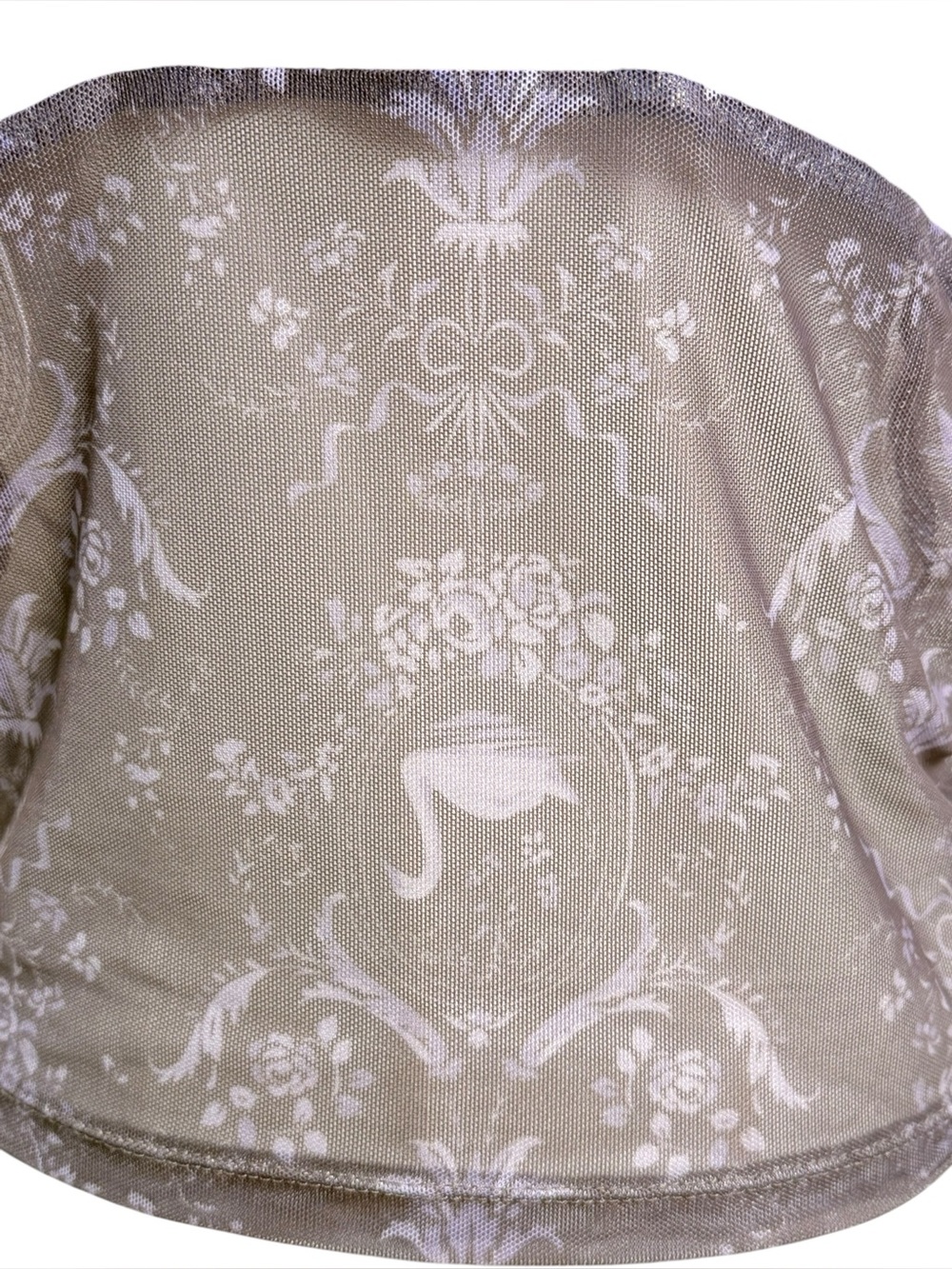NWT - Romeo Romeo Clementine Sheer Lace Puff Sleeve Top Toile Print Medium - Picture 7 of 10